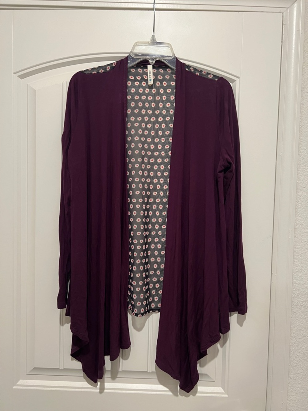 Gilli Open-Front Long Sleeve Cardigan - Plum